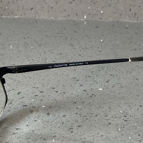 Claiborne Eyeglasses Rectangle Frames ONLY 55-18 145 black full rim Italy - Picture 7 of 9